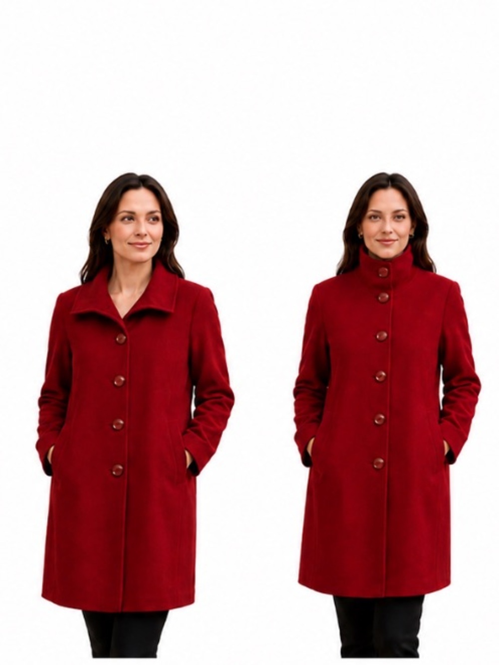 Sofia Cashmere Red Wool Cashmere Car Coat Size 10 Like New!